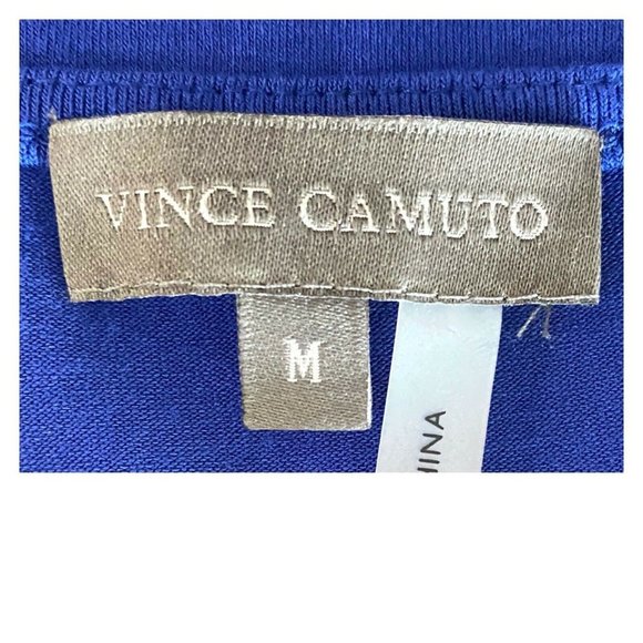 Vince Camuto Short Sleeve Peephole Yoke Lapis Blue Knit Dress Size Medium - Picture 7 of 8